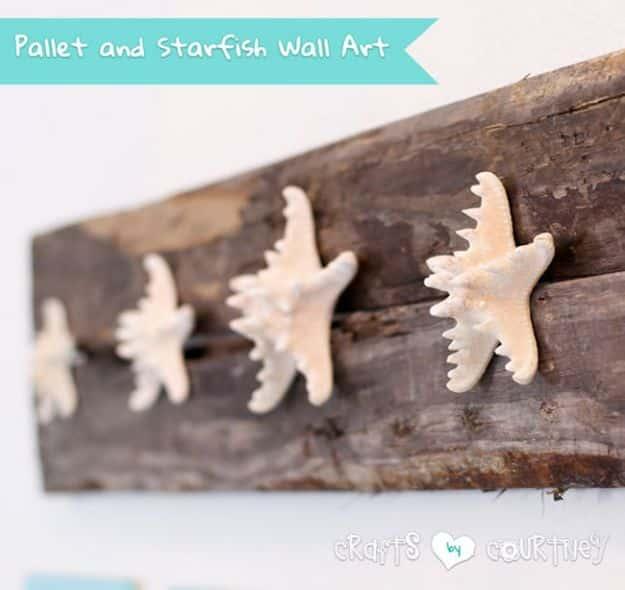 Build A Beachy Pallet And Starfish Wall Craft, a seaside home accent, gentle learning curve for a total beginner