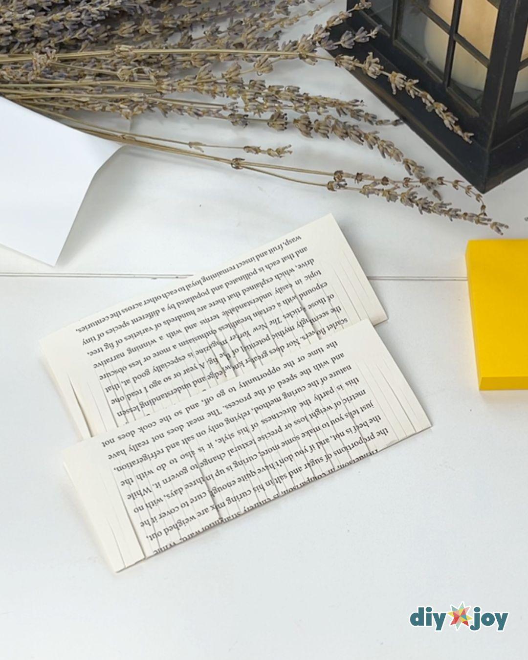Homemade Book Page Paper Flower — cutting the book page