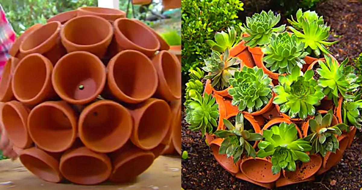 DIY Clay Pot Garden Art