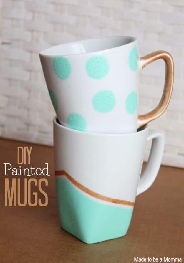 DIY Painted Mugs, forgiving even if a step turns out a little crooked and warmth that a plain corner was missing