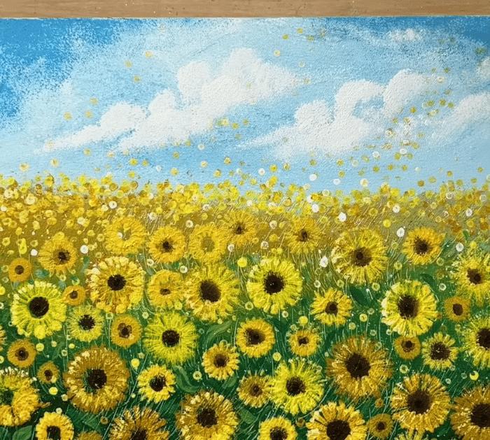 How to Paint a Sunflower Field for Beginners