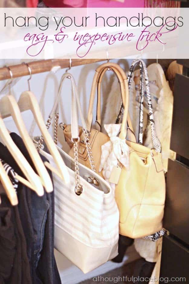 How to Hang Handbags, a smart way to add something special to a room and a budget friendly way to update the space