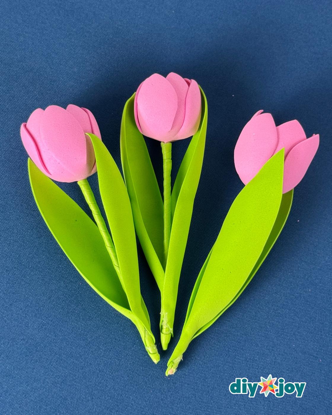 Craft Foam Tulip Bouquet — simple foam tulip craft project