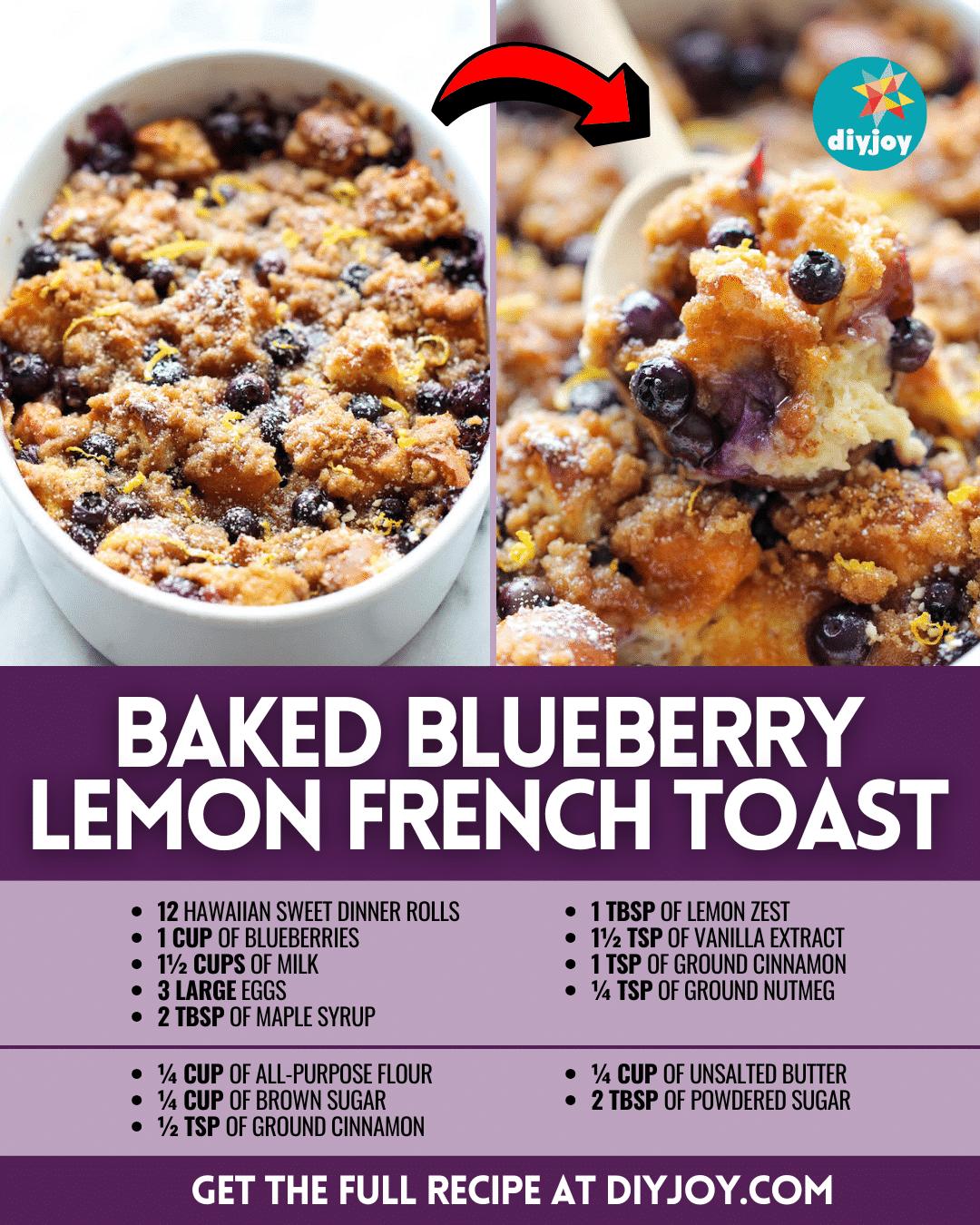 Easy Baked Blueberry Lemon French Toast