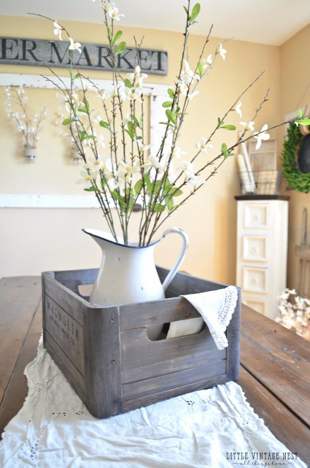Wooden Crate Centerpiece, easy enough to hand off to a total beginner and a detail company always compliments