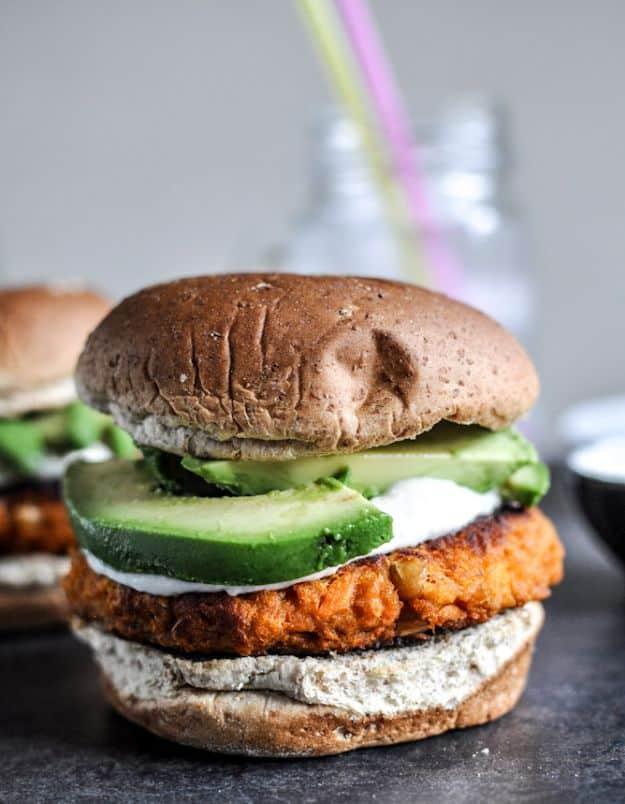 Sweet Potato Recipes - Smoky Sweet Potato Burgers - Easy Recipe Ideas for Sweet Potatoes in the Crockpot, Casserole Dishes, Baked, Mashed, Candied and Roastedd - Healthy Versions o