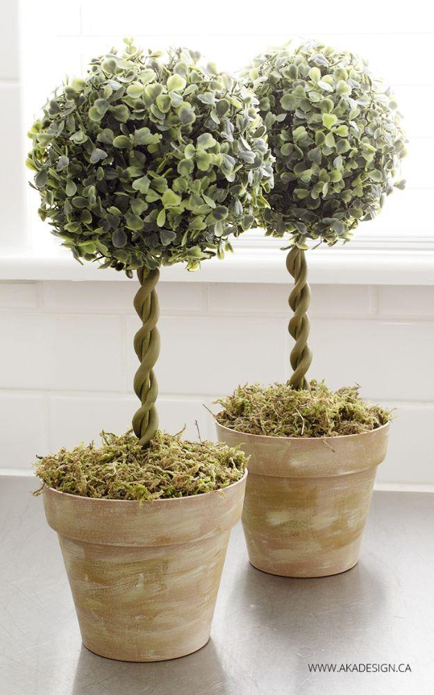 DIY Topiary Trees, a dollar tree wedding idea, an affordable way to fill a reception table with style