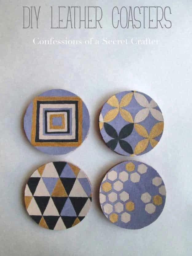 Leather Painted Coasters, forgiving enough for a first attempt and a smart way to add personality to a room