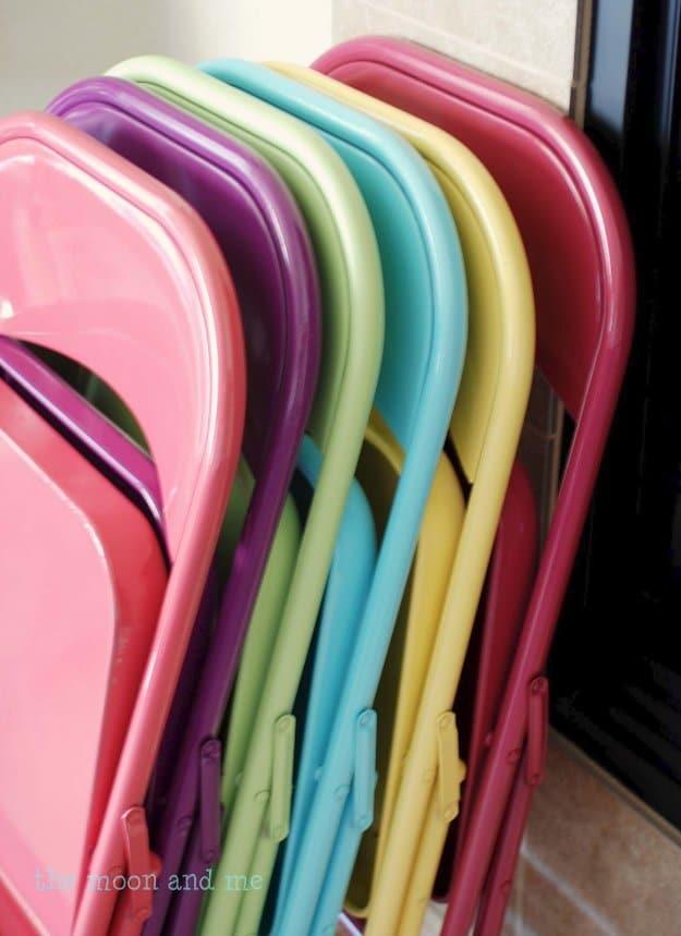 Folding Chair Facelift for your Porch, an easy porch upgrade with basic supplies and a cozy touch for outdoor entertaining