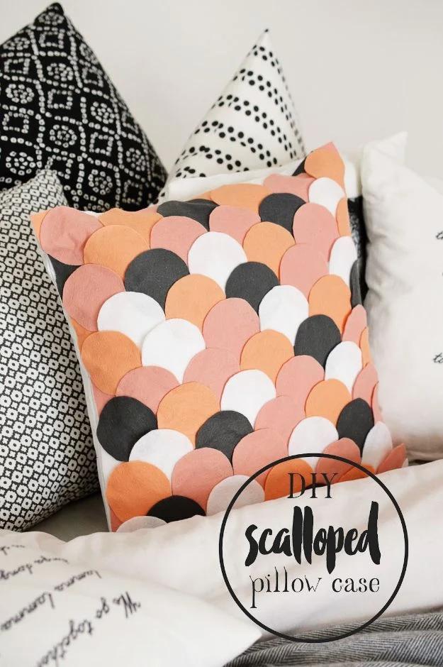 DIY Scalloped Pillow Case, a charming touch that upgrades the space instantly and a look worth copying this year