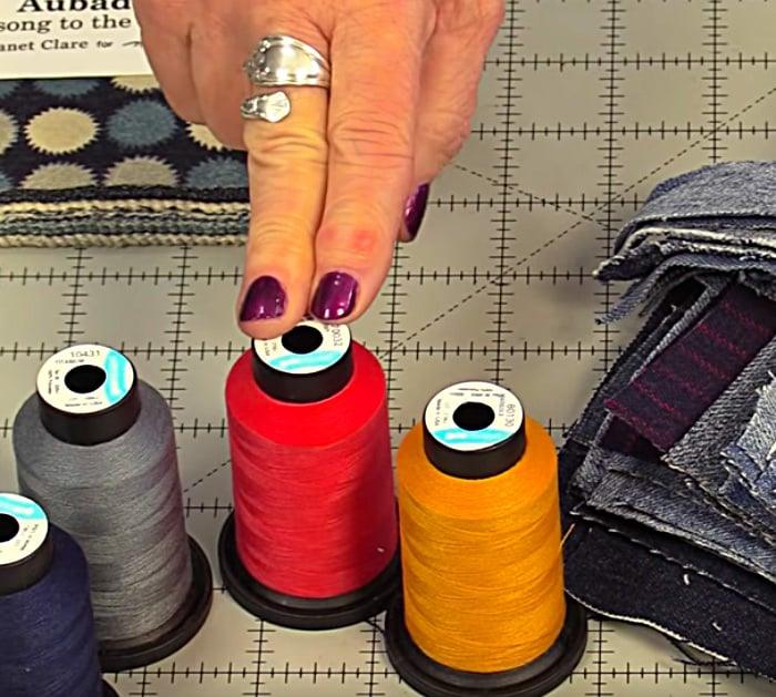 Learn to make an Upcycled Recycled Denim Quilt from old jeans and a cotton flannel sheet