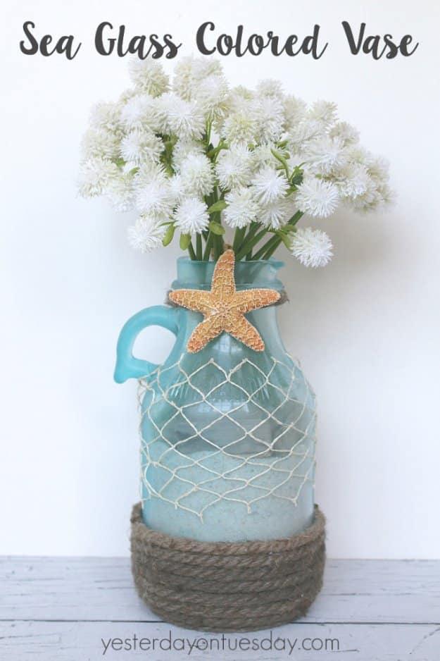 Sea Glass Colored Vase, a clever idea worth trying at home and an easy weekend project with a big payoff