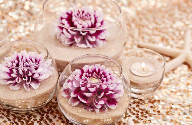 DIY Flower And Sand Wedding Centerpiece, a diy wedding centerpiece idea, a lasting keepsake once the wedding is over