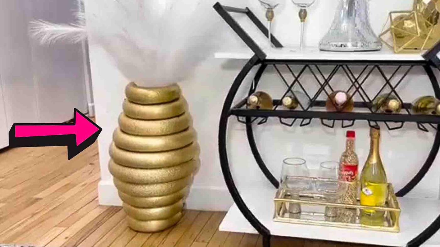 Dollar Tree Floor Vase Using Pool Noodles Tutorial