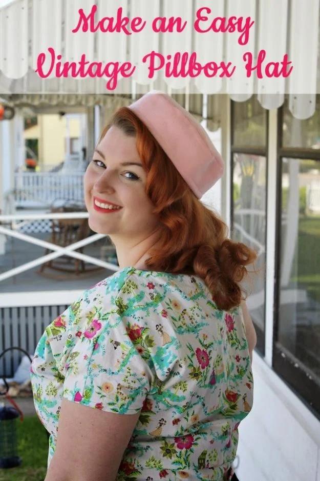 Make a Simple Pillbox Hat, a diy hat idea, quick to put together in an afternoon and a charming handmade detail