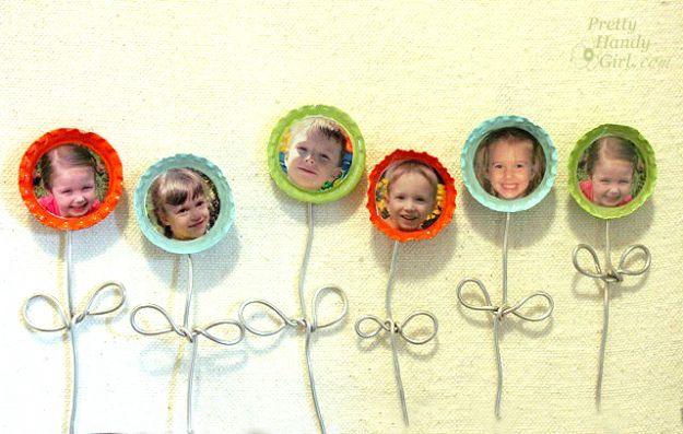 Bottle Cap Flower Magnets