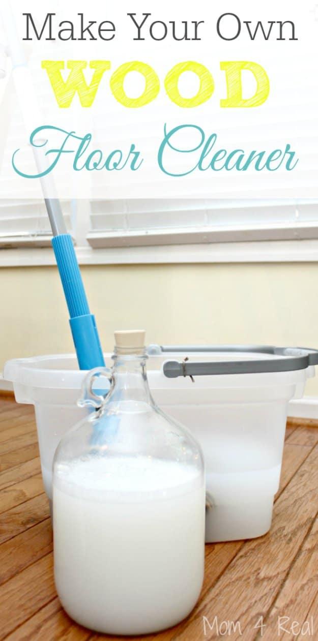 DIY Homemade Wood floor Cleaner, a homemade cleaner recipe, made with simple ingredients already under the sink