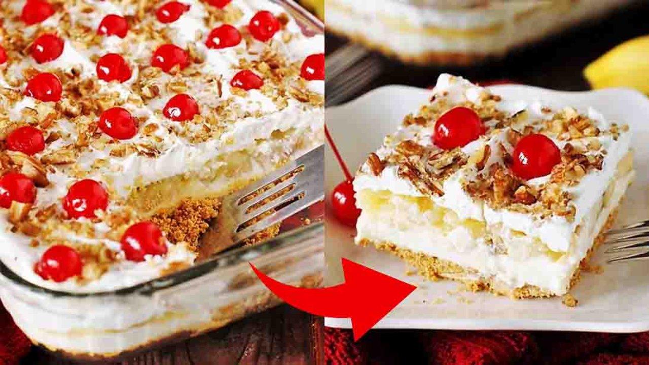 Easy No-Bake Banana Split Cake Recipe