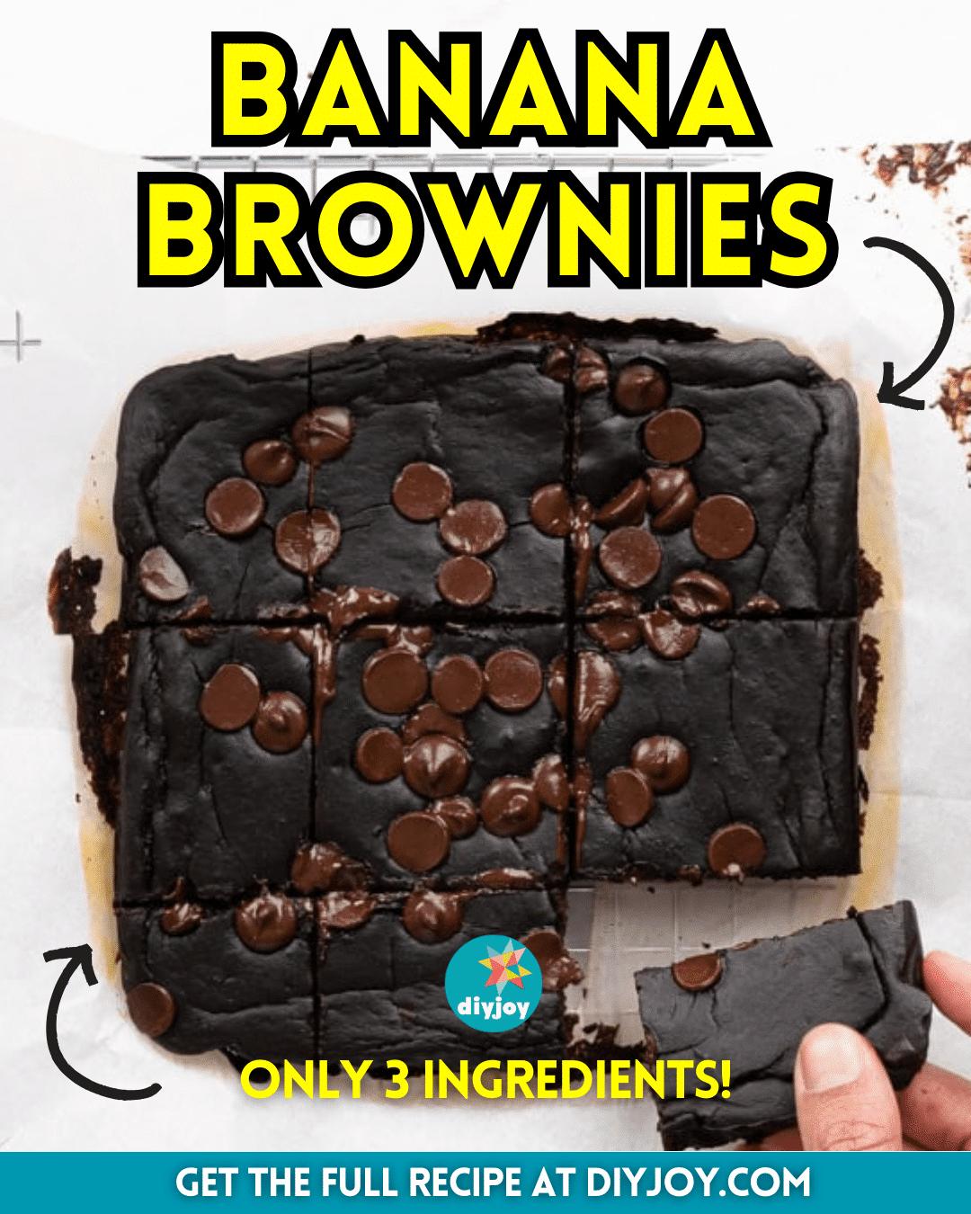 Easy 3-Ingredient Banana Brownies Recipe