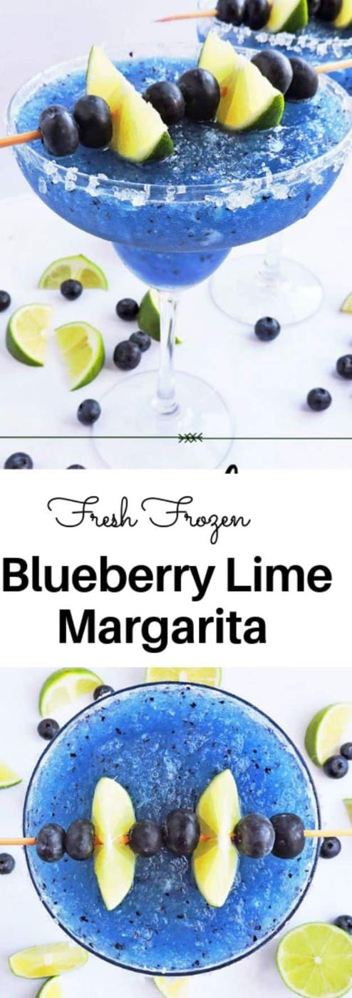 Margarita Recipes - Fresh Frozen Blueberry Lime Margarita - Drink Recipes for a Party - Recipe Ideas for Blender Margaritas - Lime, Strawberry, Fruit | Easy Drinks With Tequila
