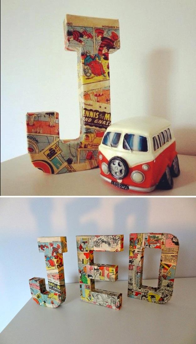 3D Paper Mache Letters, a bedroom accent idea, easy to scale up for a whole batch and a keepsake worth handing down