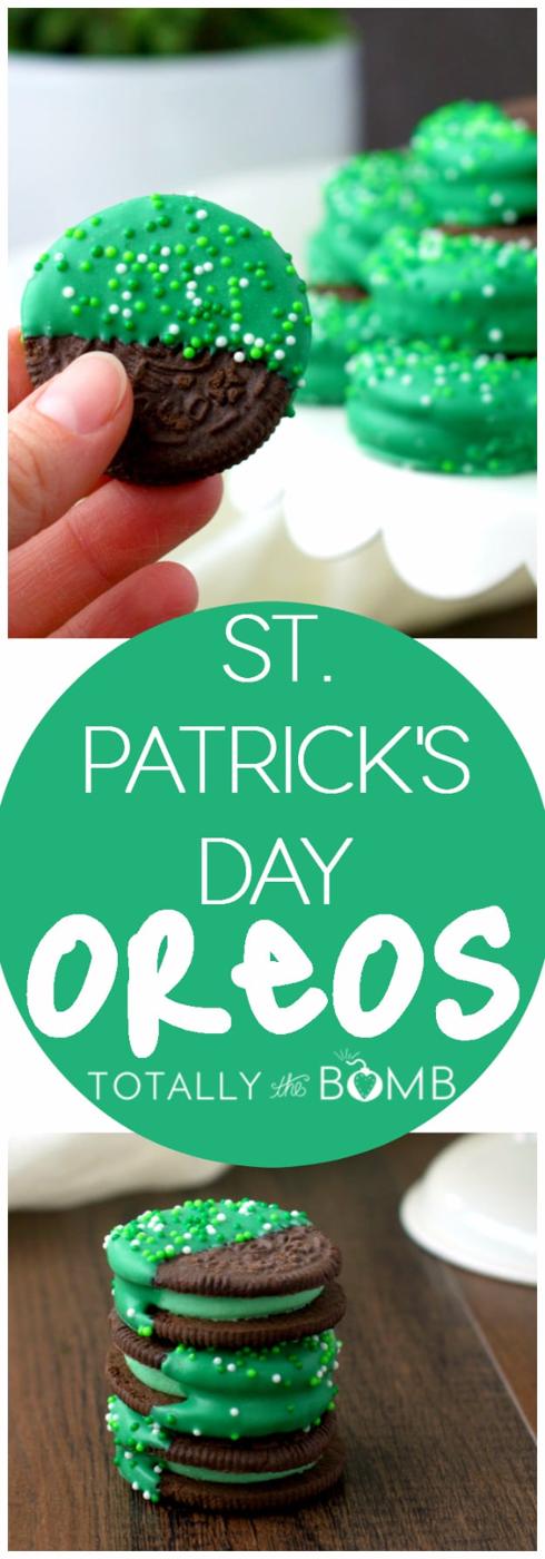 DIY St Patricks Day Ideas - St. Patrick's Day Oreos - Food and Best Recipes, Decorations and Home Decor, Party Ideas - Cupcakes, Drinks, Festive St Patrick Day Parties With these E