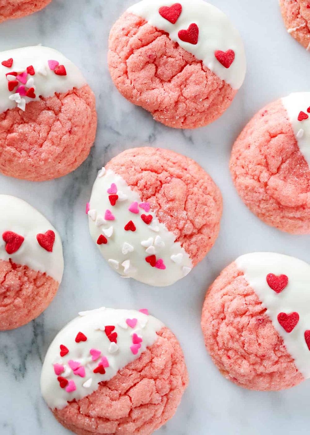 Valentine cookie recipes - strawberry valentine cookies, easy Valentine recipe