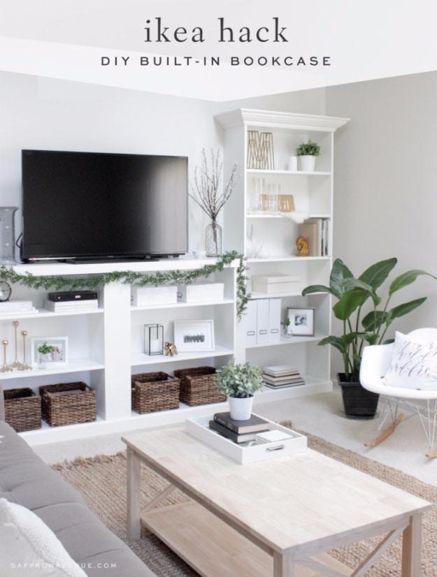 IKEA Hack DIY Built In Bookcase, no special tools required to start and a smart way to add personality to a room