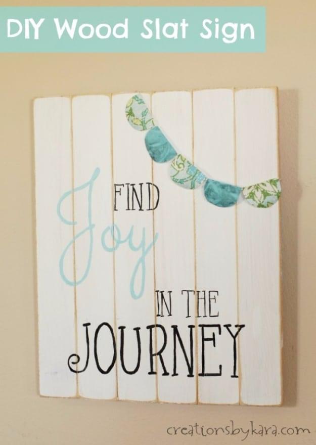 DIY Paint Stick Wood Slat Sign, easy to pull off with basic supplies and a fun update worth trying at least once