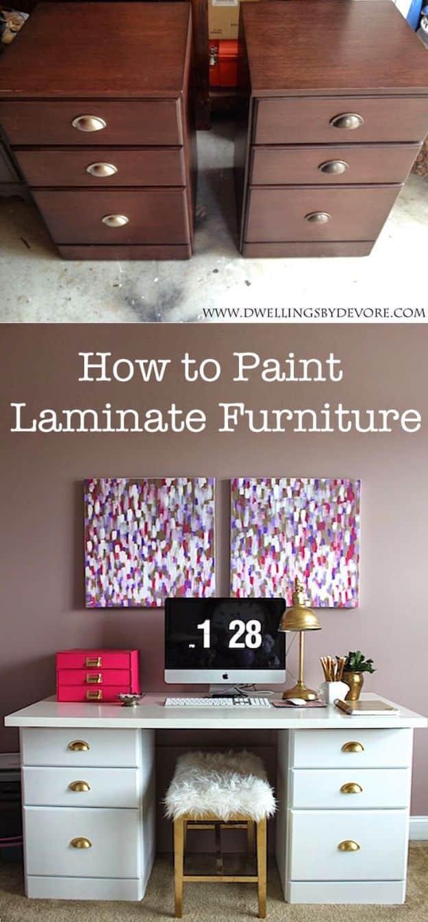 Paint Laminate Furniture, a weekend project with a big payoff and a budget friendly way to update a room