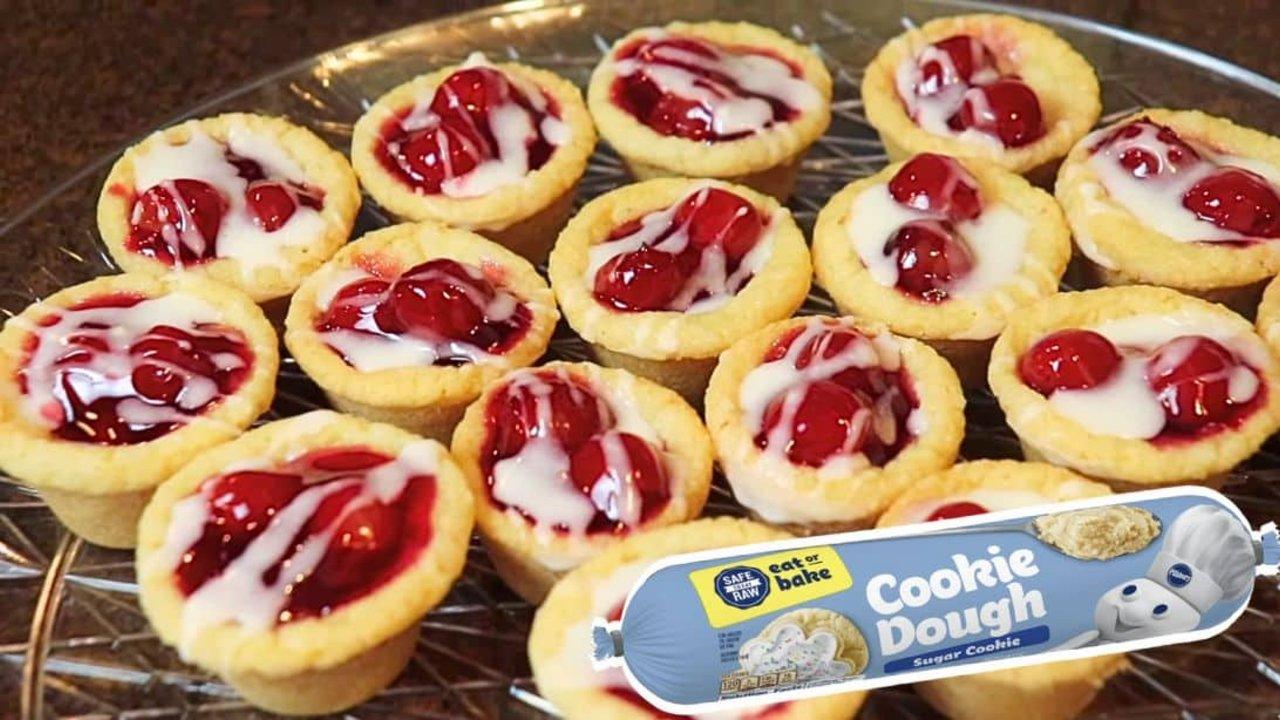 6-Ingredient Cherry Pie Sugar Cookie Cups Recipe