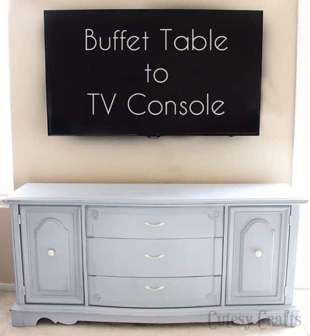 Buffet Table to TV Console, flexible enough to adjust as you go and worth bookmarking for your next project list
