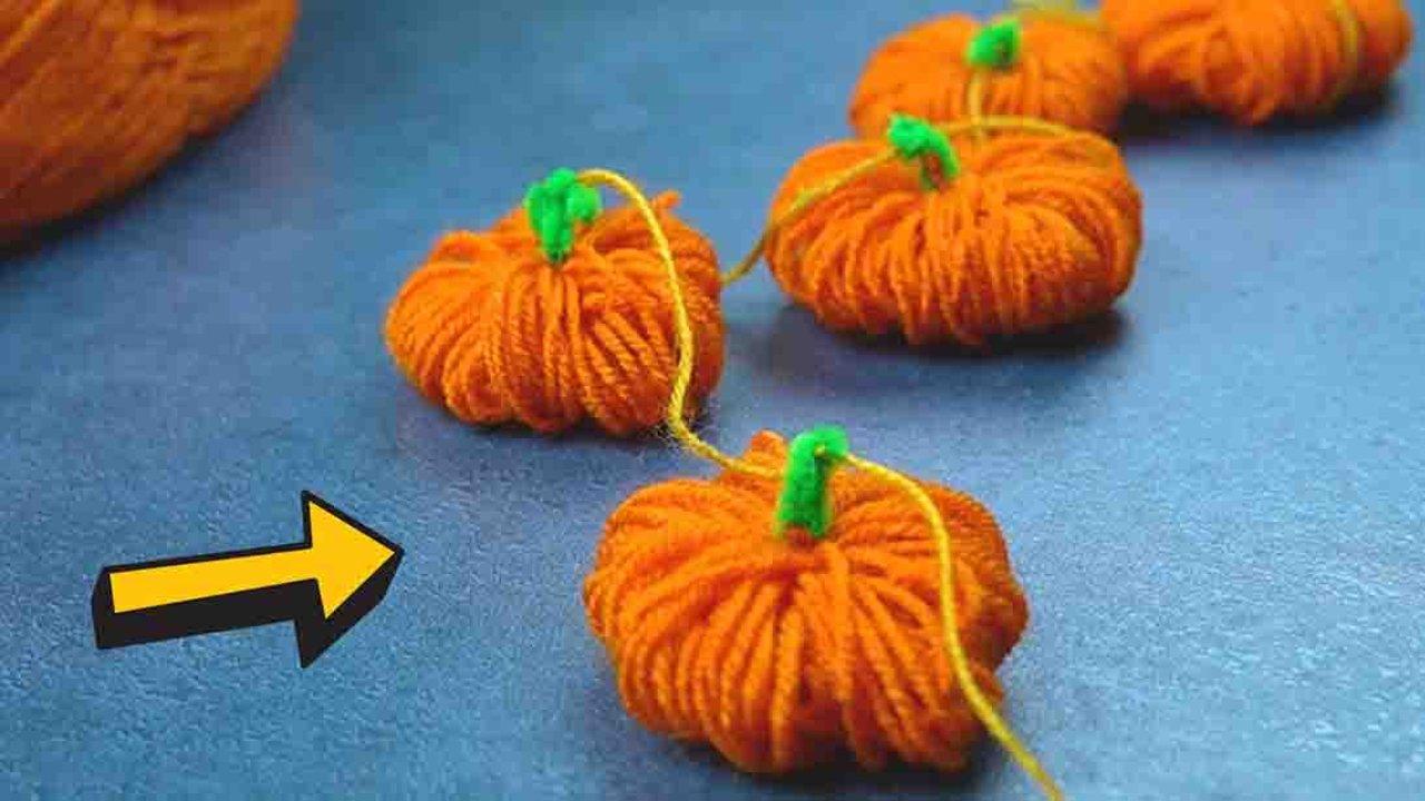 DIY Yarn Pumpkin Garland Tutorial