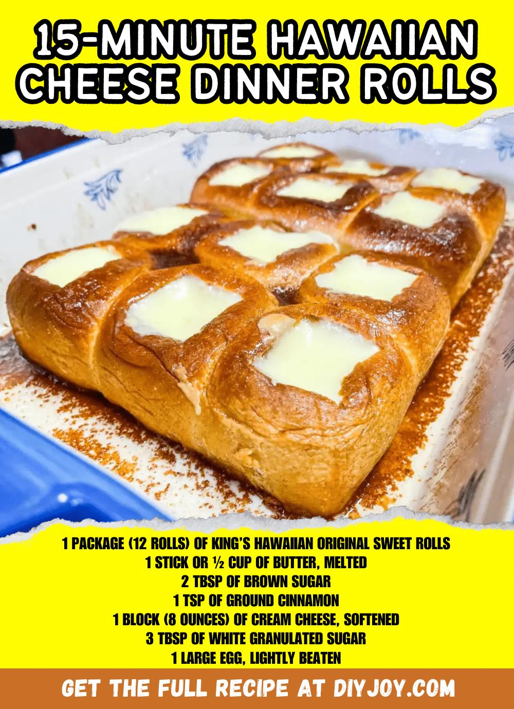 Easy 15-Minute Hawaiian Cheese Dinner Rolls Recipe