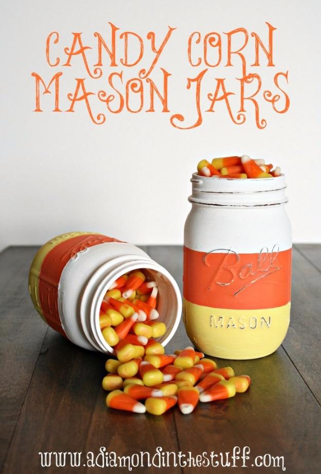 DIY Candy Corn Mason Jars, simple enough to wrap up in one sitting and the gift everyone asks where it came from