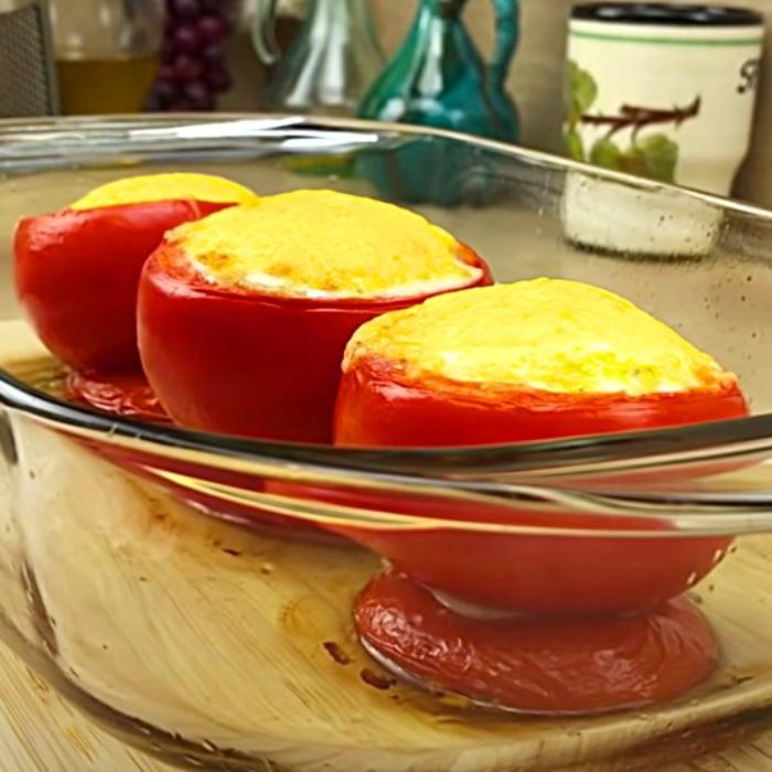 Baked Eggs In Tomatoes Recipe - how To Make Baked Eggs - Easy Breakfast Ideas