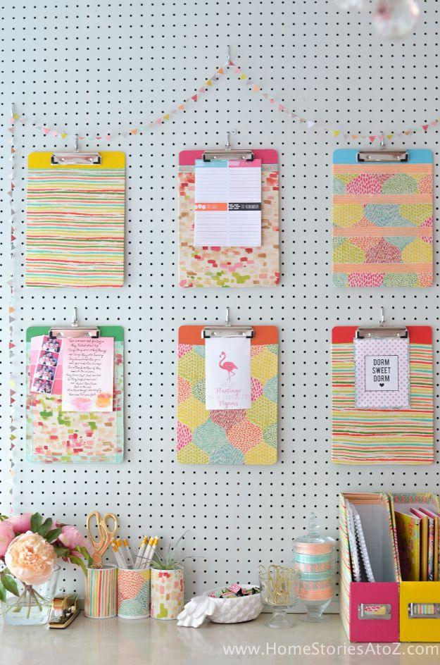 Clipboard covered in Mod Podge fabric for a custom desk accessory that makes a genuinely thoughtful handmade gift idea