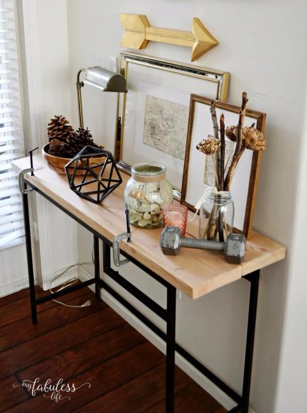 Hack A Farmhouse Entryway Table, an entryway decor idea worth trying this season and an idea that is easy to recreate at home