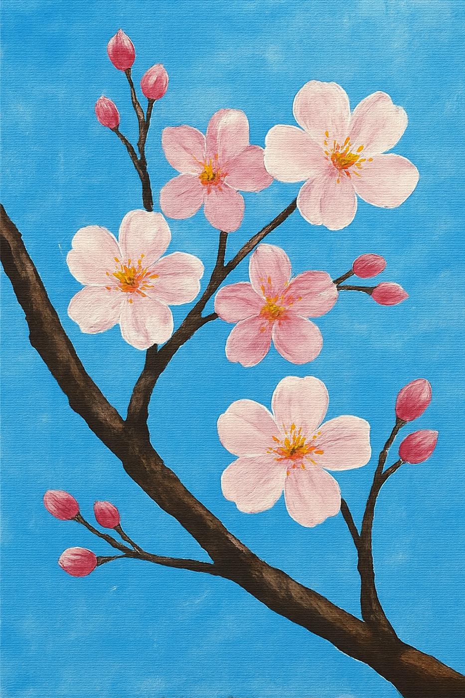 Easy Cherry Blossom Painting Tutorial