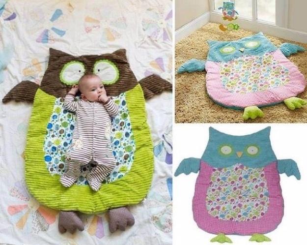 DIY Cute Owl Mat, a DIY baby gift, an easy project to make as a gift and better than a store bought version
