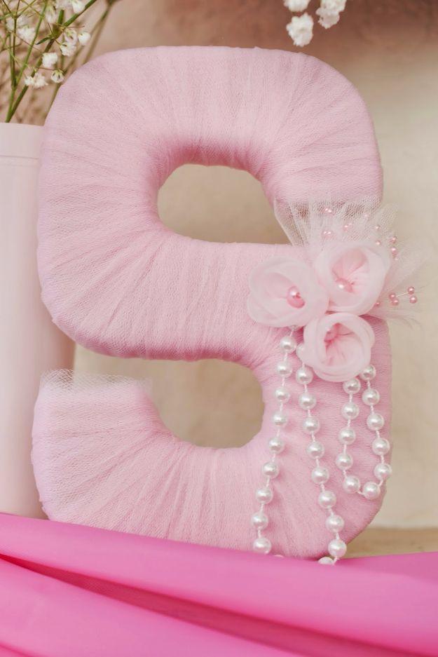 Tulle Wrapped Letter, forgiving enough for shaky first cuts and a look that outshines anything off a shelf