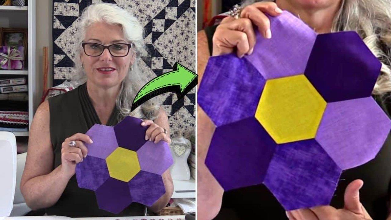Easy-To-Sew Grandmother’s Flower Garden Quilt Block