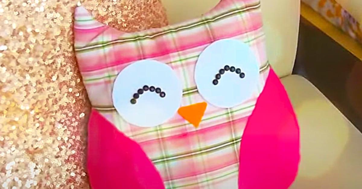 How To Make An Owl Pillow From An Old Shirt
