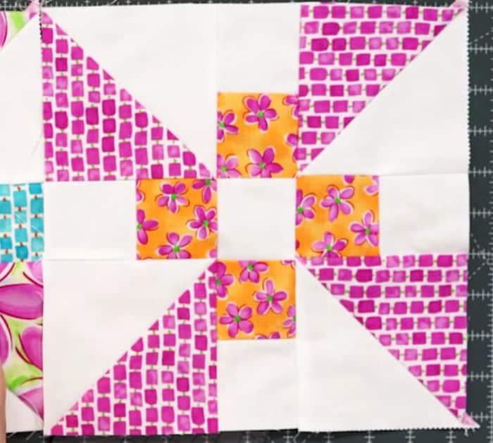 Easy Pinwheel Frolic Quilt Block Tutorial