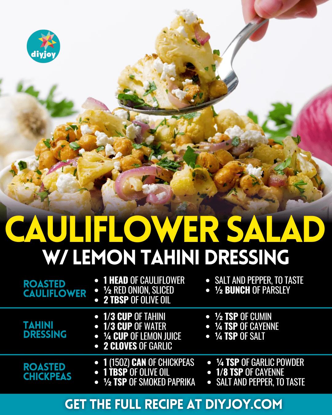 Easy Cauliflower Salad With Lemon Tahini Dressing Recipe