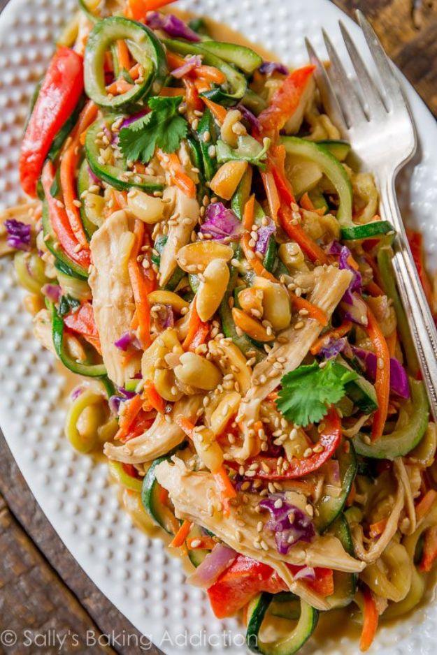 Peanut Chicken Zucchini Noodles, light on cleanup with just one pan to wash and a treat that feels like a genuine occasion