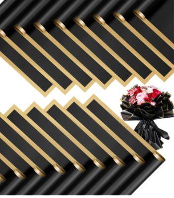 black flower wrapping paper
