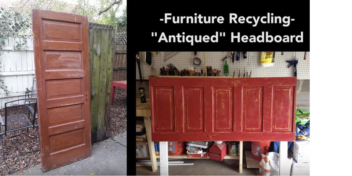 He Upcycles An Old Door Into An Amazing Antiqued Headboard!