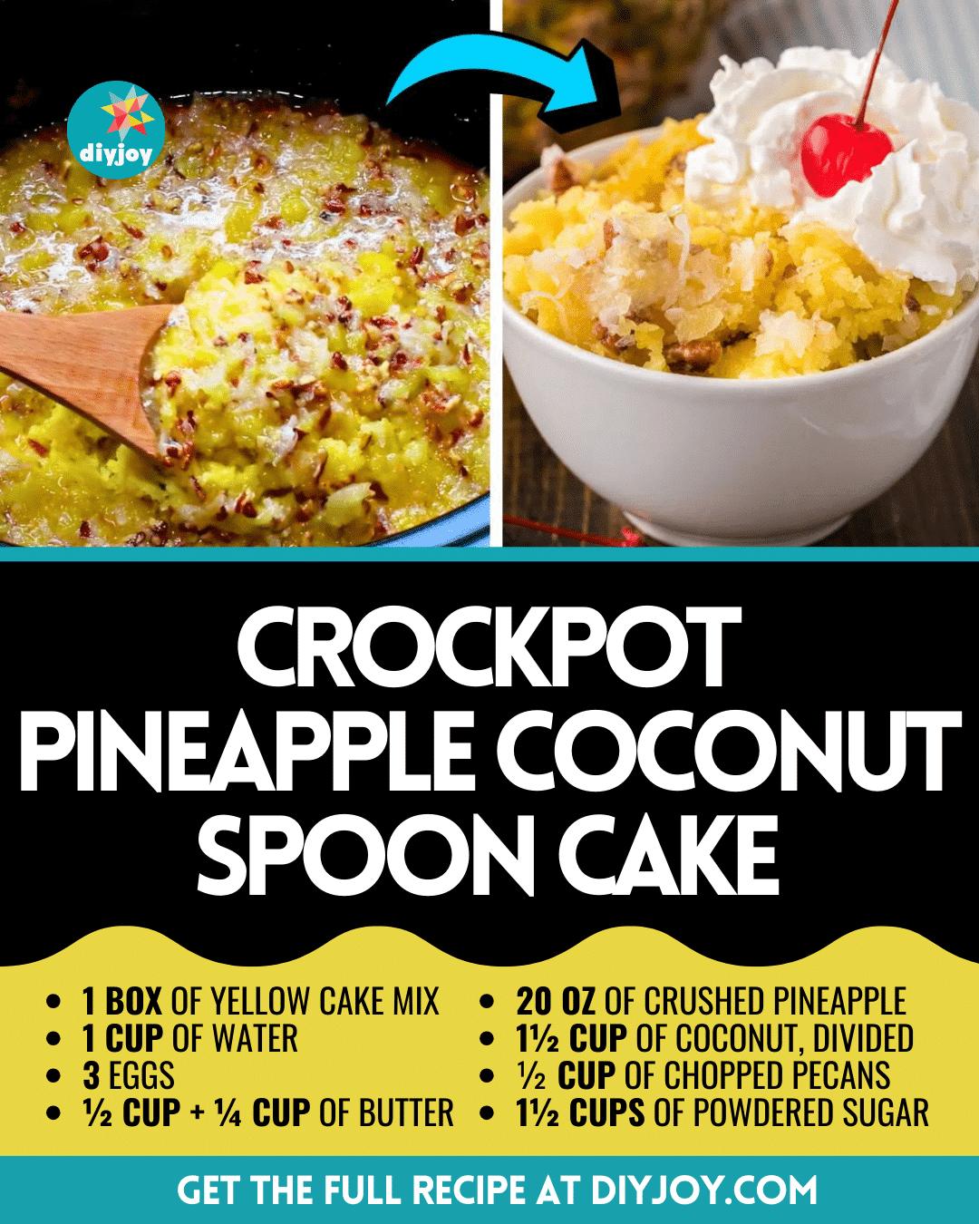 Crockpot Pineapple Coconut Spoon Cake Recipe