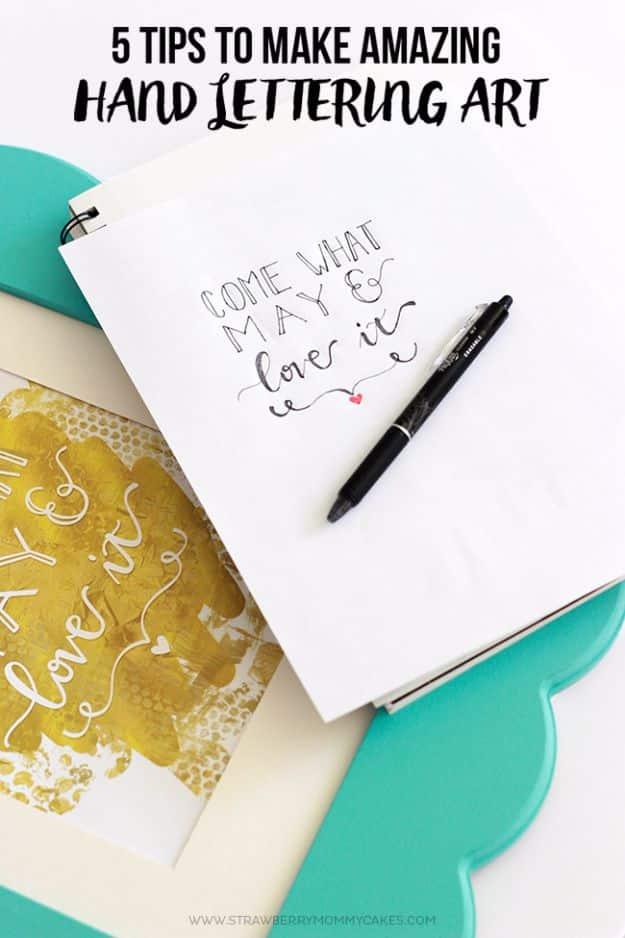 Brush Lettering Tutorials - Make Amazing Hand Lettering Art - Simple and Fun Calligraphy Tutorial Videos - How To Paint the Alphabet in Calligraphy Handwriting with Pens, Watercolo